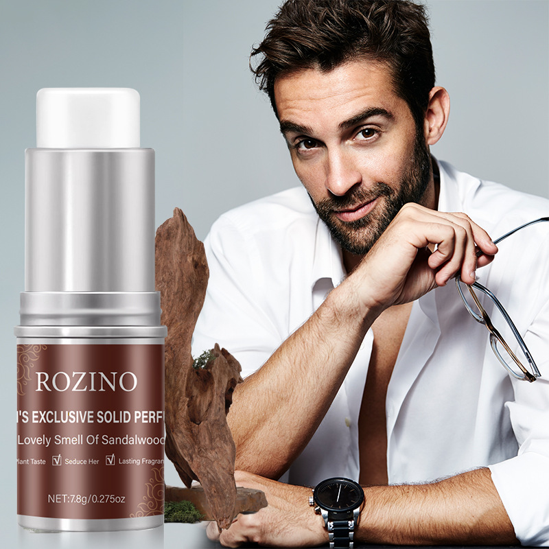 [Cross-Border] Rozino Sandalwood Deodorant for Men and Women with Long-Lasting Fragrance Portable Solid Perfume Portable Deodorant