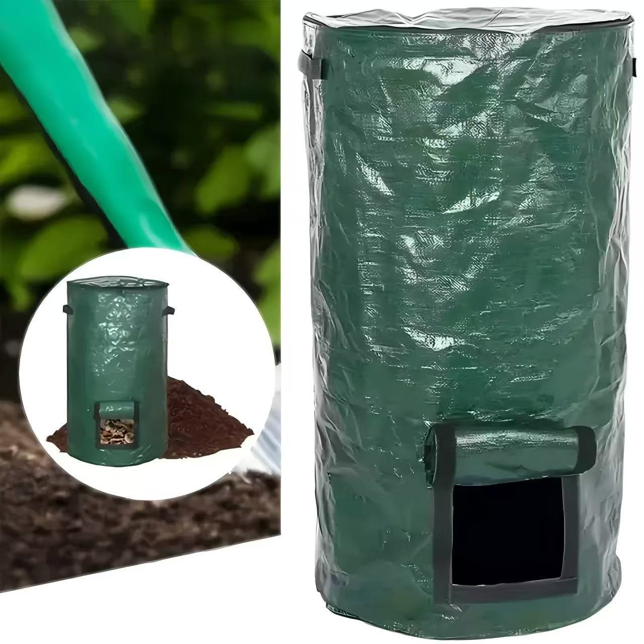 Cross-Border Hot-Selling Garden Gardening Thickened Pe Compost Bag Fertilizer Fermentation Large-Capacity Trash Can Organic Compost Bucket