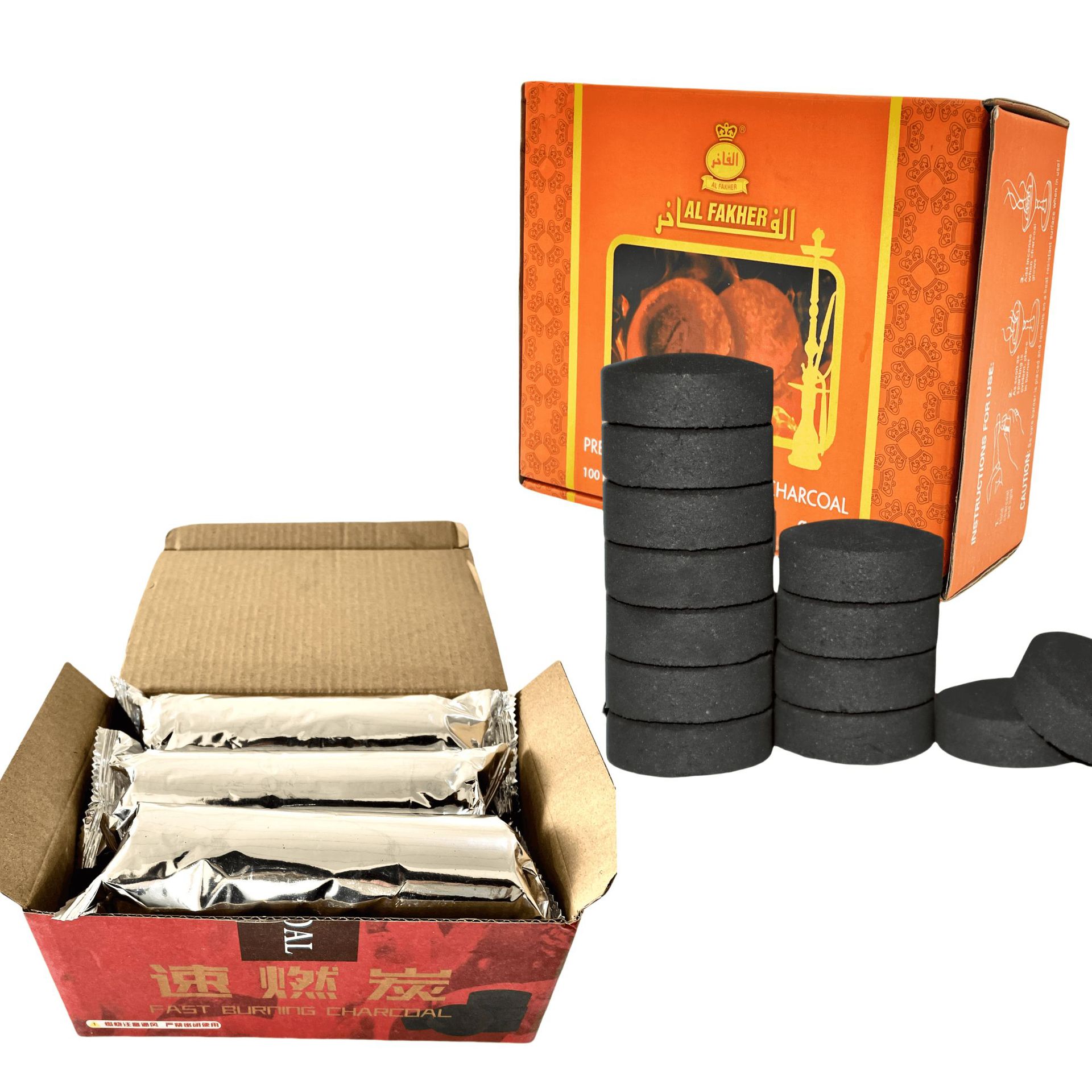 Factory Shisha Charcoal, Flammable Charcoal, Coconut Shell Charcoal, Tea Bamboo Charcoal, Quick-Burning Charcoal, Fruit Charcoal, Smokeless Outdoor Barbecue Charcoal