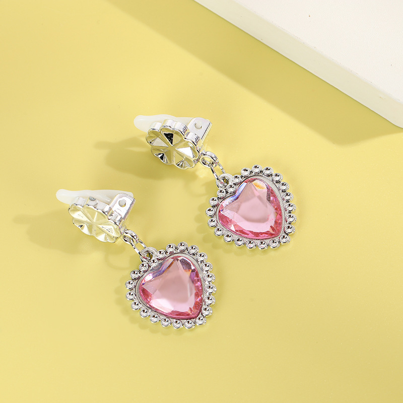 Cross-border children's earrings frozen Diamond-embedded lovely children's ear clip Princess Aisha same style girls' makeup accessories