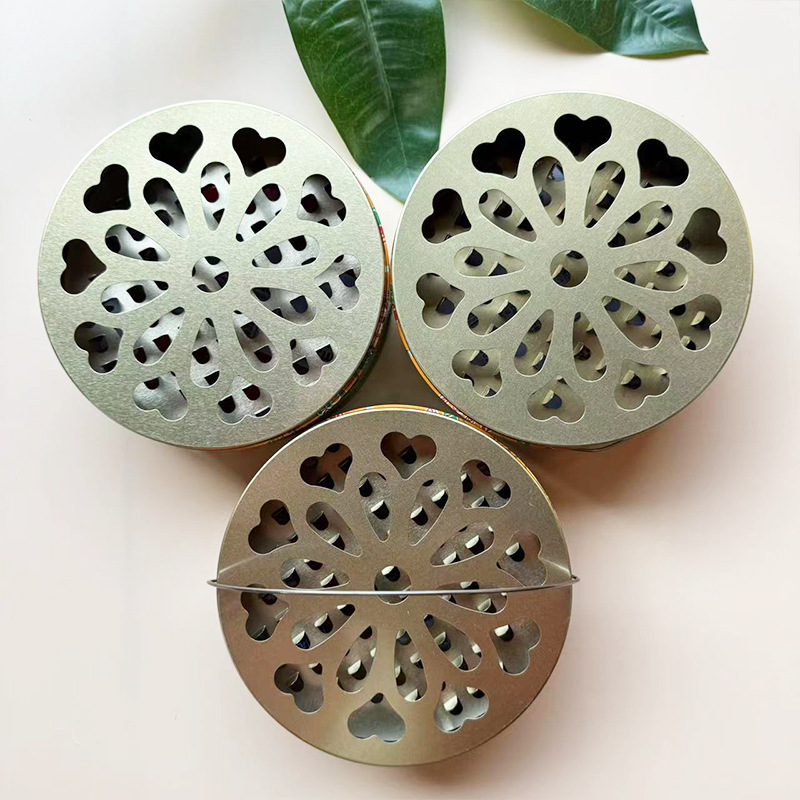 Heightened and Thickeneded Satchel Heart Mosquito Coil Box Household Commercial Mosquito Coil Sandalwood Gray Rack Fireproof Metal Tray