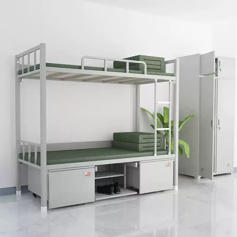 Standard Bunk Bed Dormitory Single Bed Bunk Iron Bed Study Table Plum Blossom Chair Steel Wardrobe