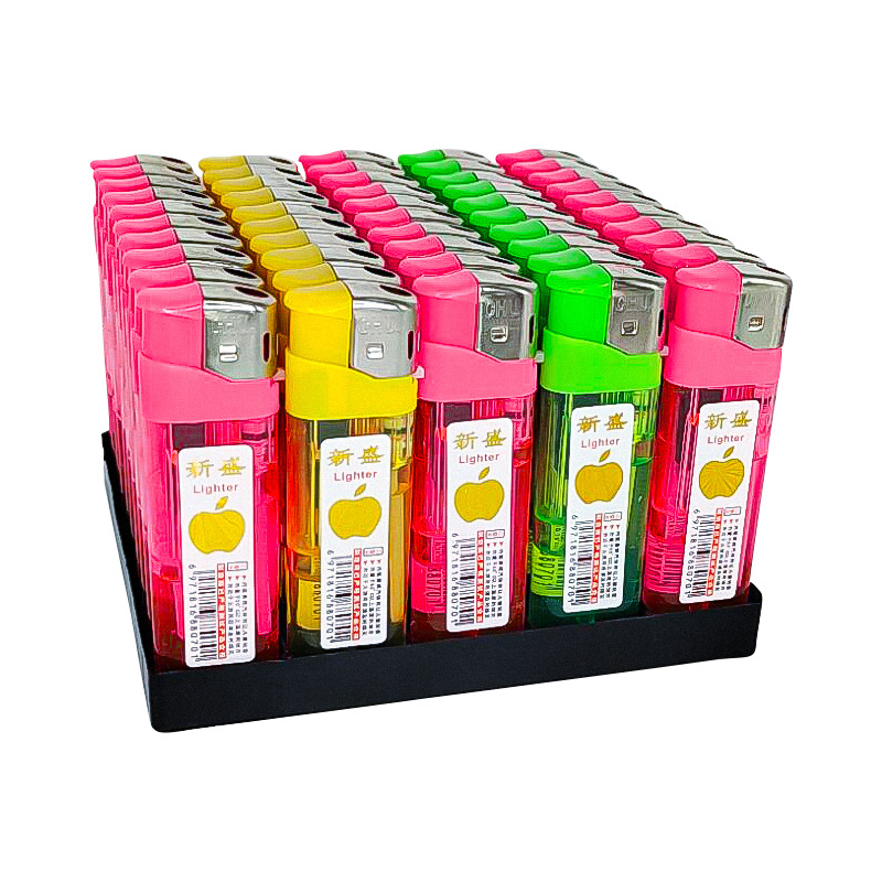 Manufacturer's Supply Other 818 Transparent Disposable Lighter Open Flame Machine with Adjustable Fire Traditional Color Gas Visible