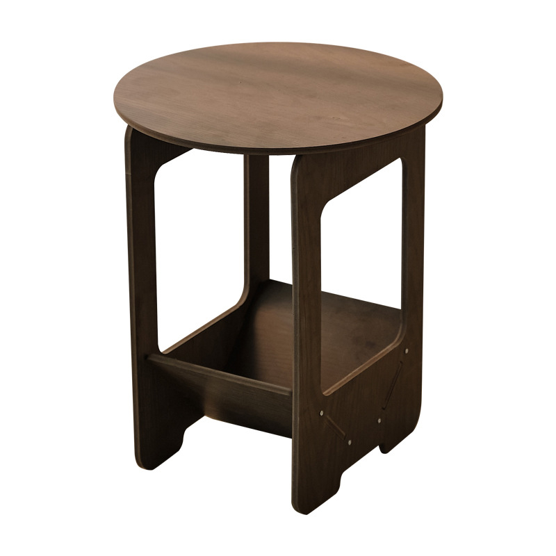 Household Bedside Storage Table Living Room Storage Table Modern Simple Style Portable Round Table Black and White Two-color Furniture Round Table