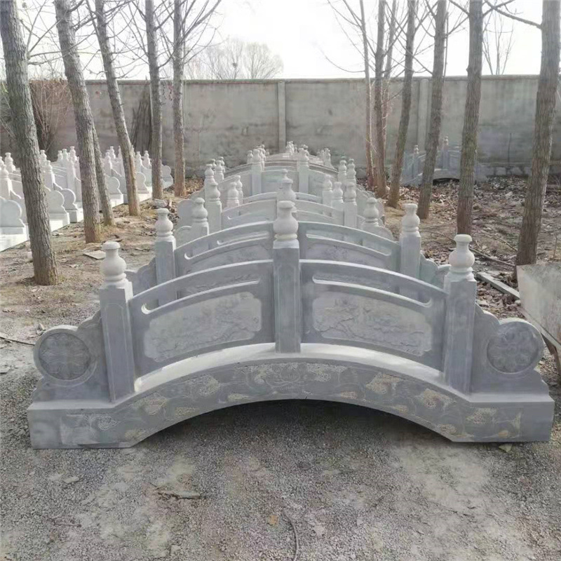 Stone Carving Railing Small Bridge White Marble Stone Railing Courtyard Scenic Spot Stone Arch Bridge Stone Carving Railing Household Stone Bridge Guardrail