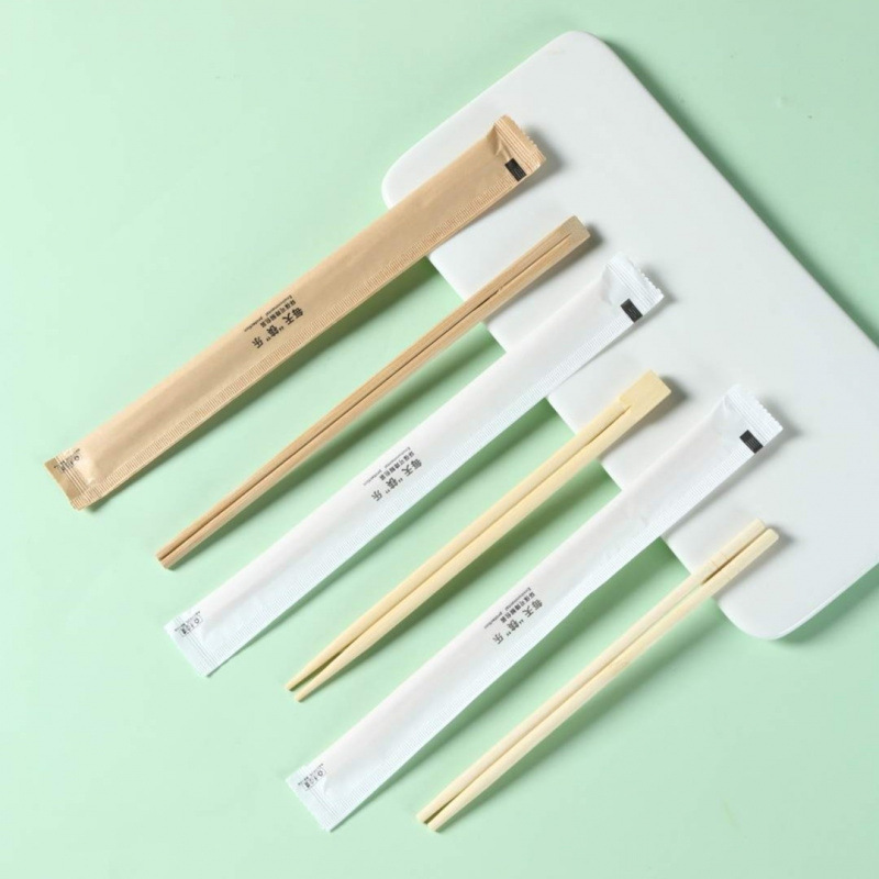 Paper Film Disposable Chopsticks Fast Food Takeaway Merchant Tableware Carbonized Independent Package High-End Luxury Bamboo Chopsticks Wholesale