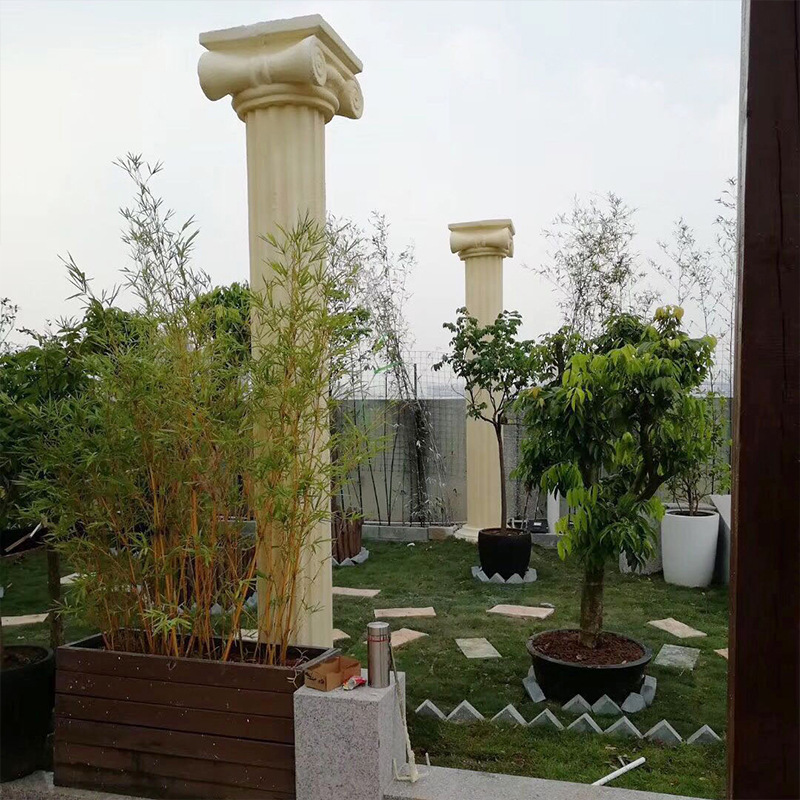 Foshan Exterior Wall European Decoration Grc Roman Column Column Edge Decorative Cement Components Exterior Wall Column Shape