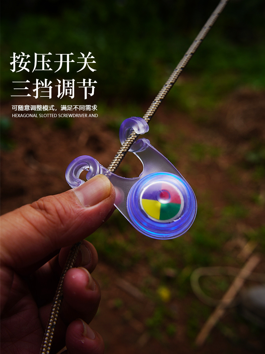 Camping Decorative Lights Led Tent Rope Hanging Lights Backpack Bicycle Warning Tail Lights Silicone Camp Lights Waterproof Camping