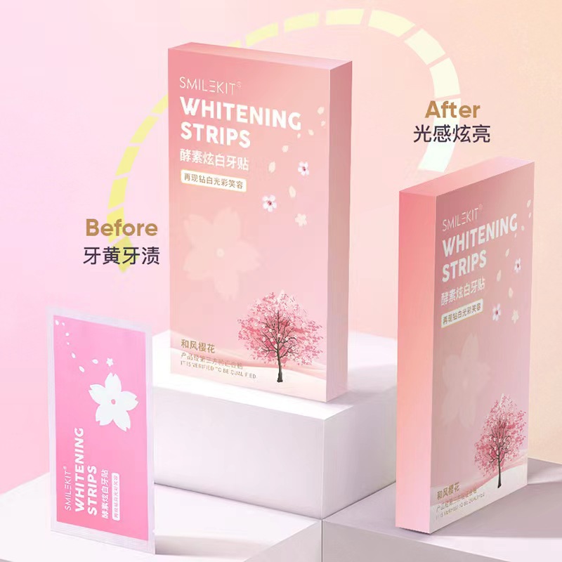 Cherry Blossom Enzyme Brilliant White Teeth Sticker Professional White Teeth Enzyme Brightening White Lock White Teeth Sticker in stock