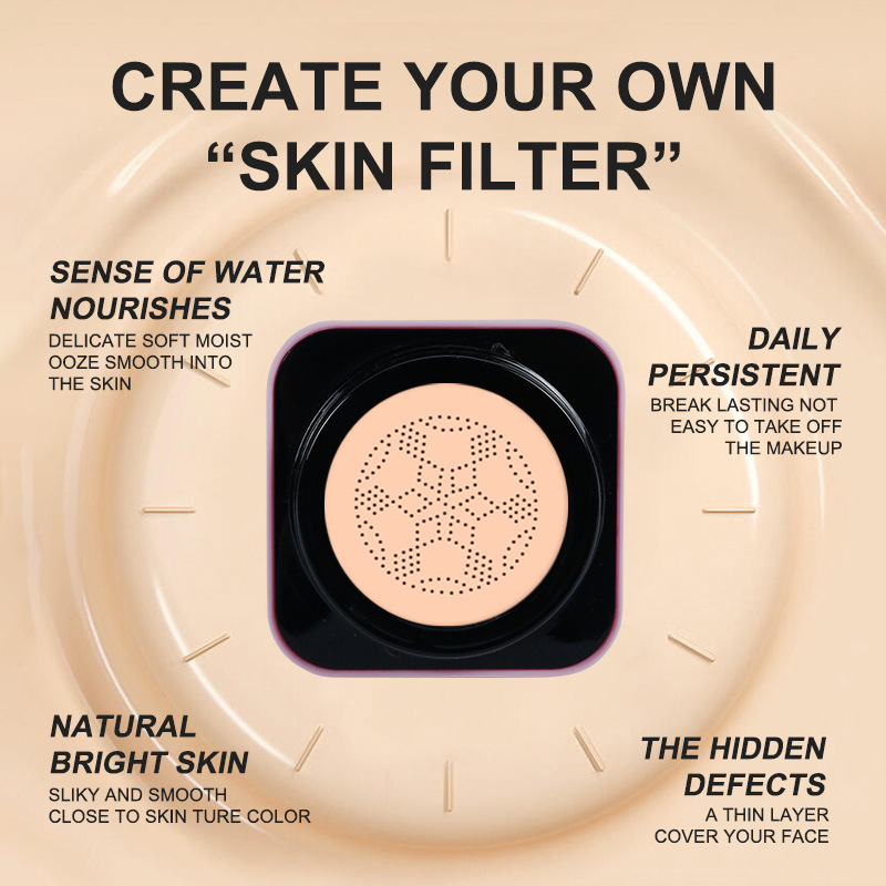 Cross-Border Foreign Trade Mushroom Head Air Cushion Beauty Cream Concealer Light Breathable Brightening Skin Color Wholesale