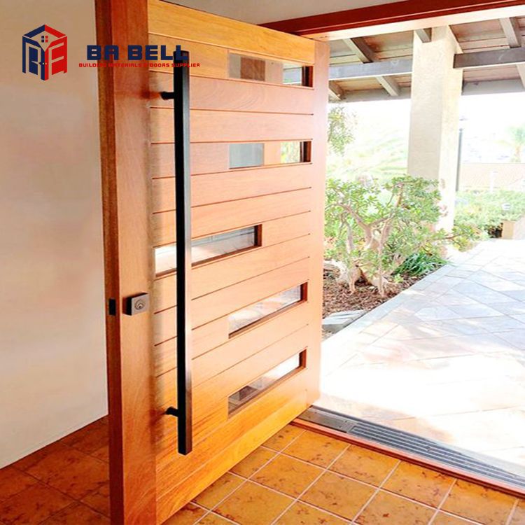 Solid Wood Multi-Layer Plywood Wood Veneer Door Rotating Door Partial Shaft Door Rotating Shaft Door Export Export Entry Door Walnut Wood