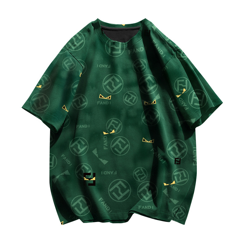 RT0515 Short Sleeve-RDK0915 Shorts Green Bottom F Eyes Short Sleeve Shorts Versatile Casual suit