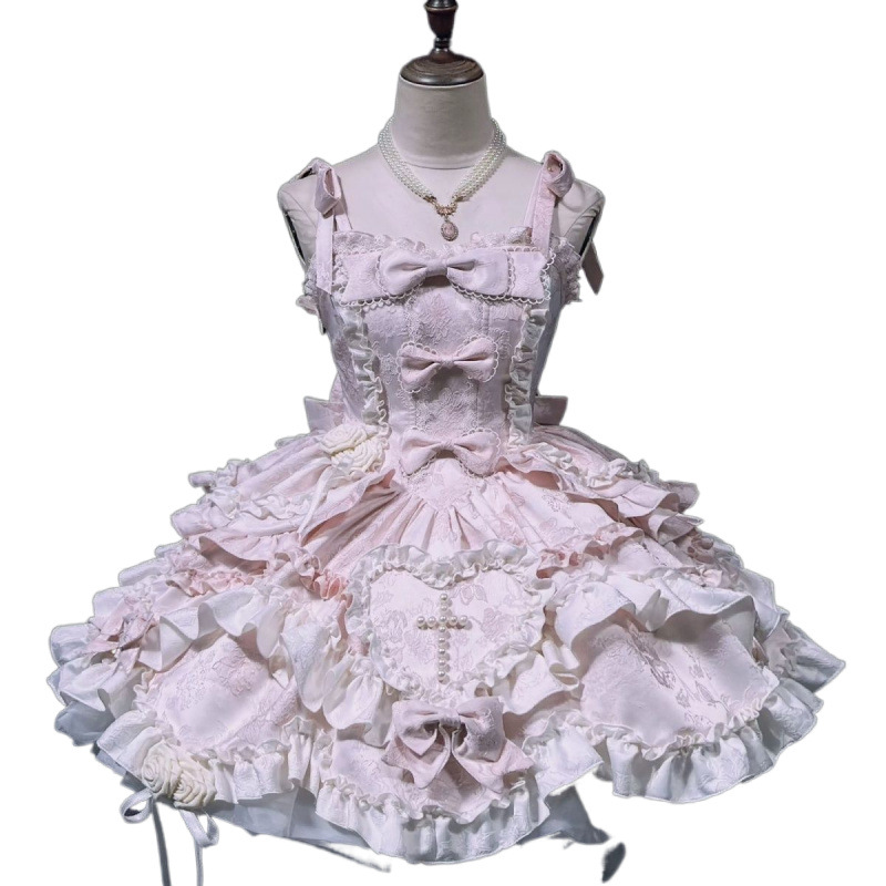 Heart of Butterfly Lolita Original Dress Jsk Hanging Neck Daily dress Bow Princess Style Lolita