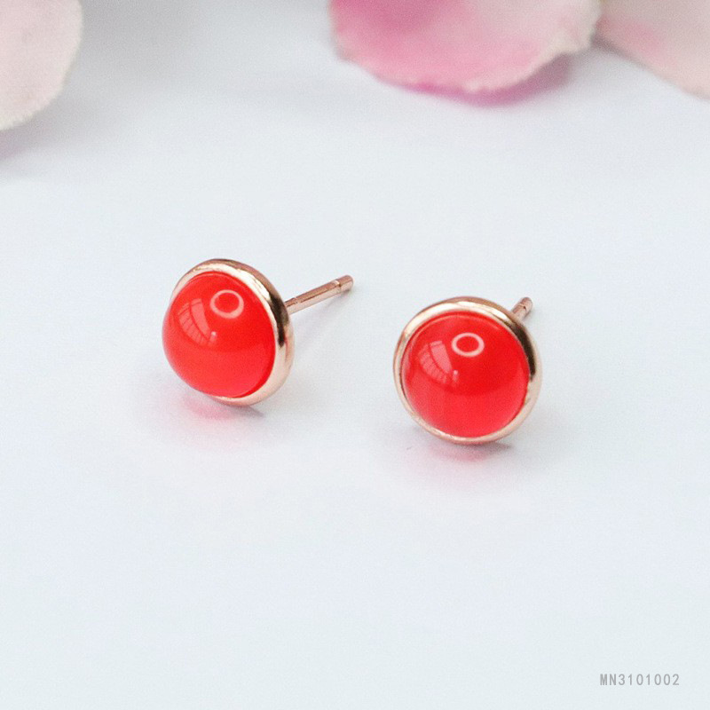 As soon as Yu S925 silver inlaid with natural green agate earrings chalcedony earrings jewelry factory wholesale generation MN3101002