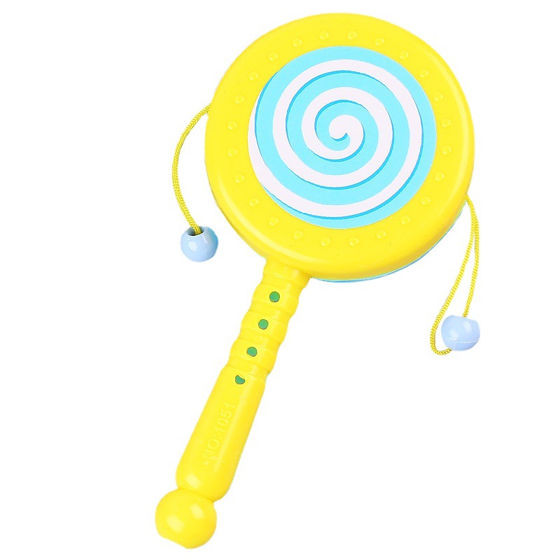 Fruit Animal Rattle Cute Chewable Music Sound Soothing Hand Drum Rattle Stick Toy Wholesale Early Education