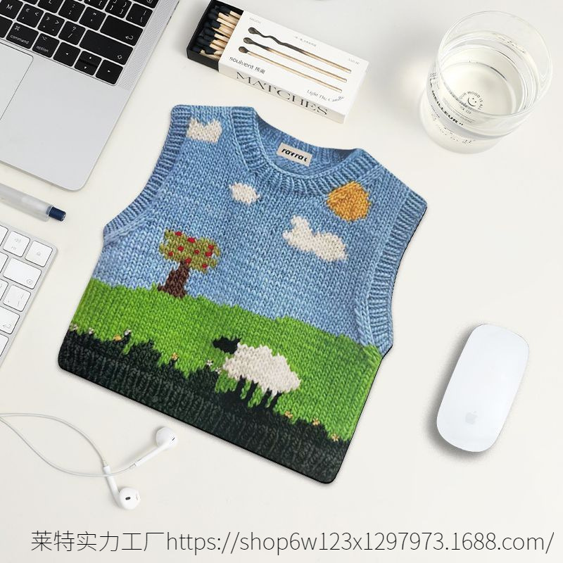 Cute Sweater Printed Mouse Pad, Personalized Office Dormitory High-Looking Computer Desk Pad, Home Portable Mouse Pad