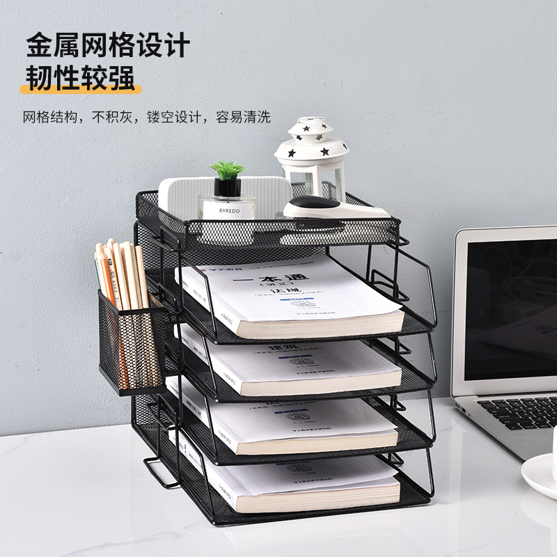 Bookshelf Desktop File Storage Rack File Frame Book Stand Folder Storage Rack Pen Holder Desk Storage Artifact