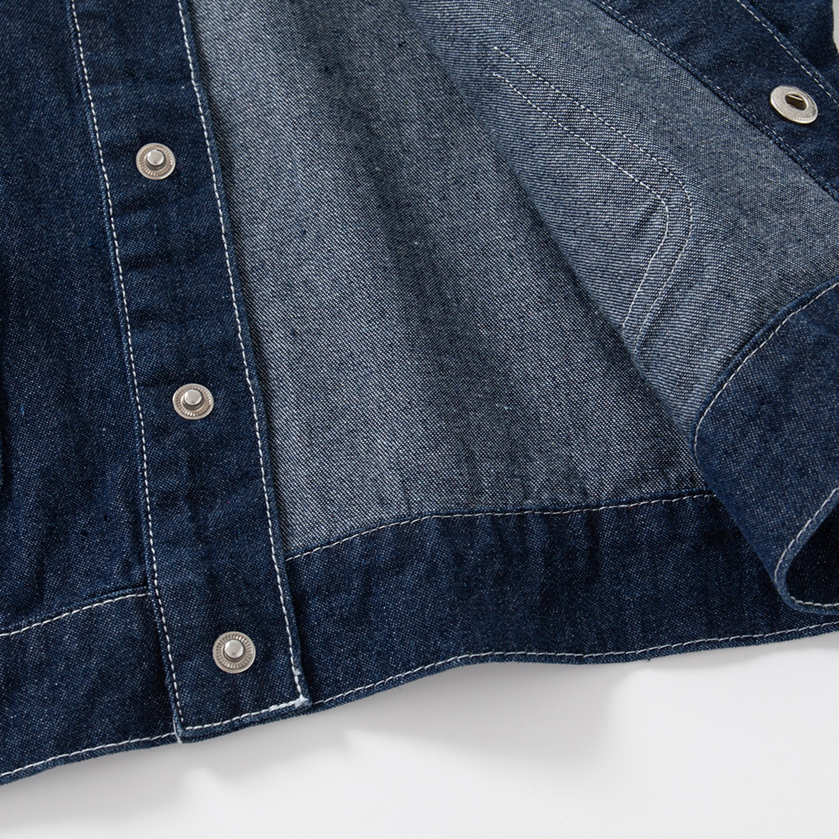 Monochrome Bright Line Boy's Denim Jacket Soft Micro-elastic Denim Jacket Hatless Small Pocket Children's Cotton Jacket