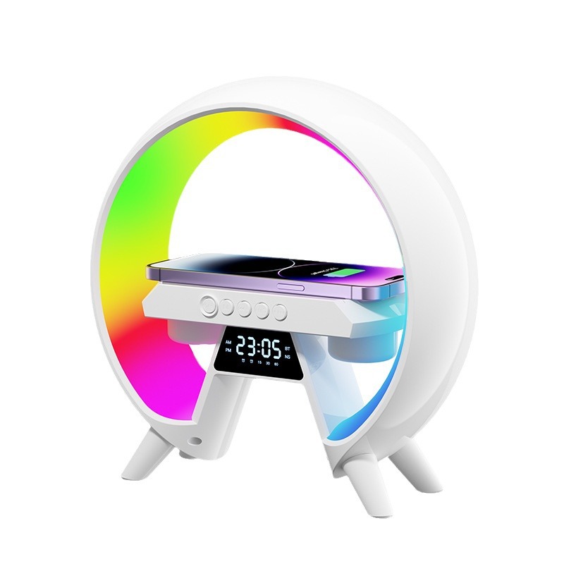 Bluetooth audio new large GX63 private model cross-border mobile phone wireless charging clock night light double speaker Bluetooth audio