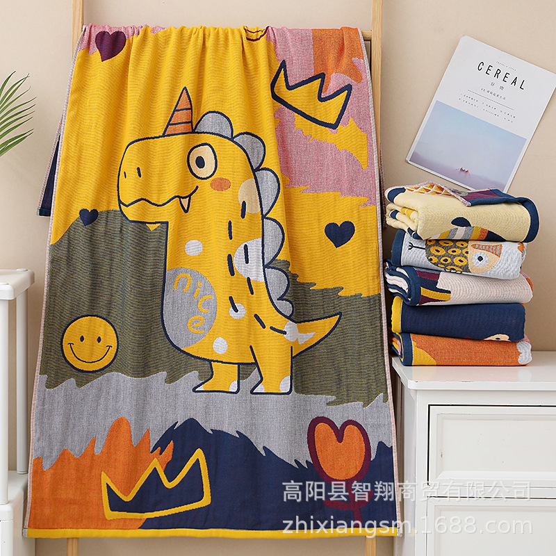 Полотенце Zhiyang, четырехслойная марля, серия Kakaron, мягкое, впитывающее, быстро сохнущее, банное полотенце с верхом-трубкой, оптовая цена на фабрике