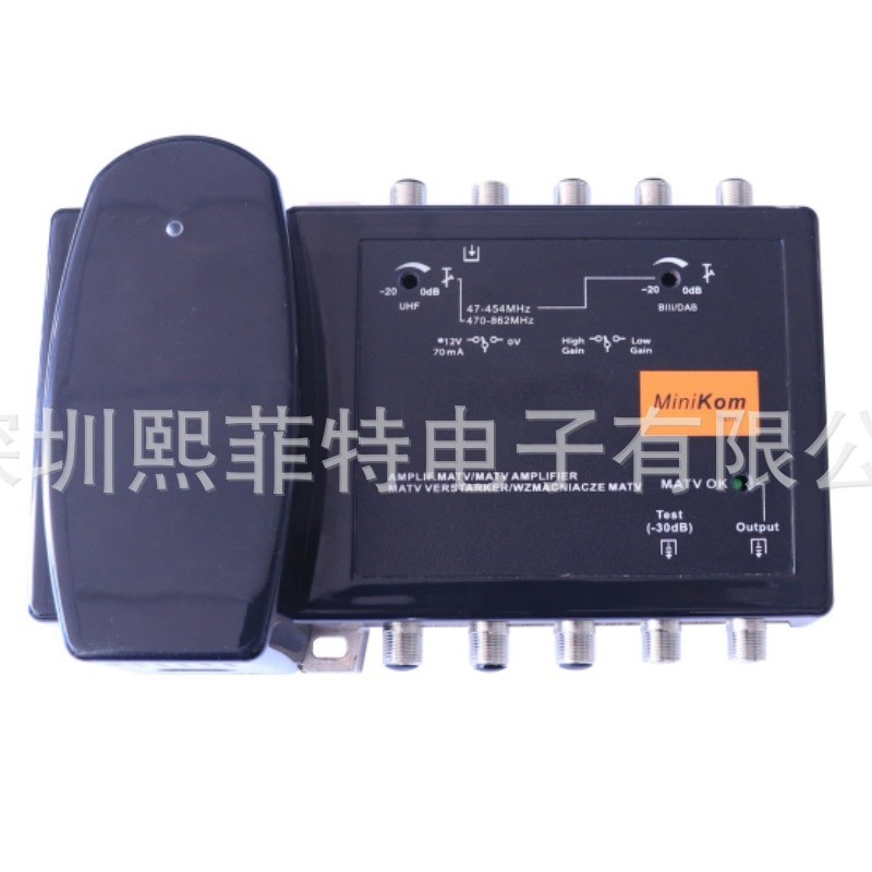 Усилитель антенны 47-860MHz UHF VHF F линия 1 вход миникон