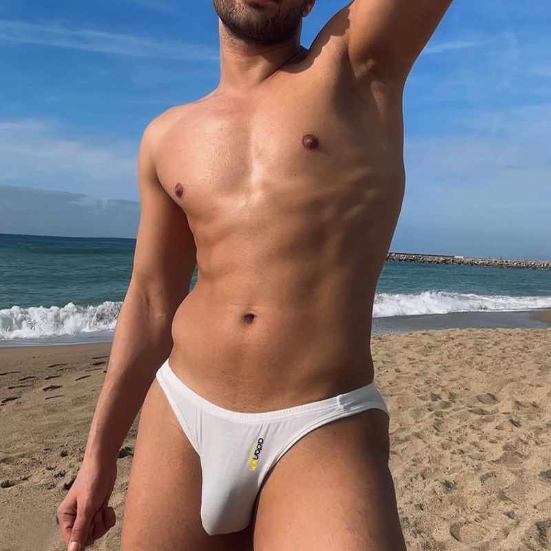 ADANNU new men's underwear modal briefs simple thin summer low waist sexy U convex underwear AD314