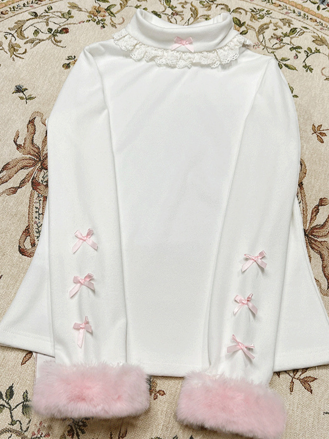 Лолита нижнее белье от Zhijinyuan [Мягкий сладкий] обновленная ткань, мягкая и приятная к коже теплая вязаная базовая футболка