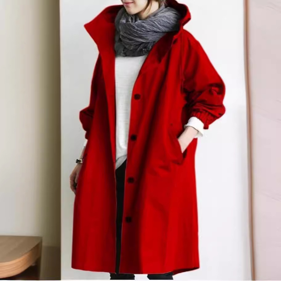 Autumn casual style windbreaker Women's Mid-length small 2020 new elegant tight waist 8 color 8 Size long sleeve coat