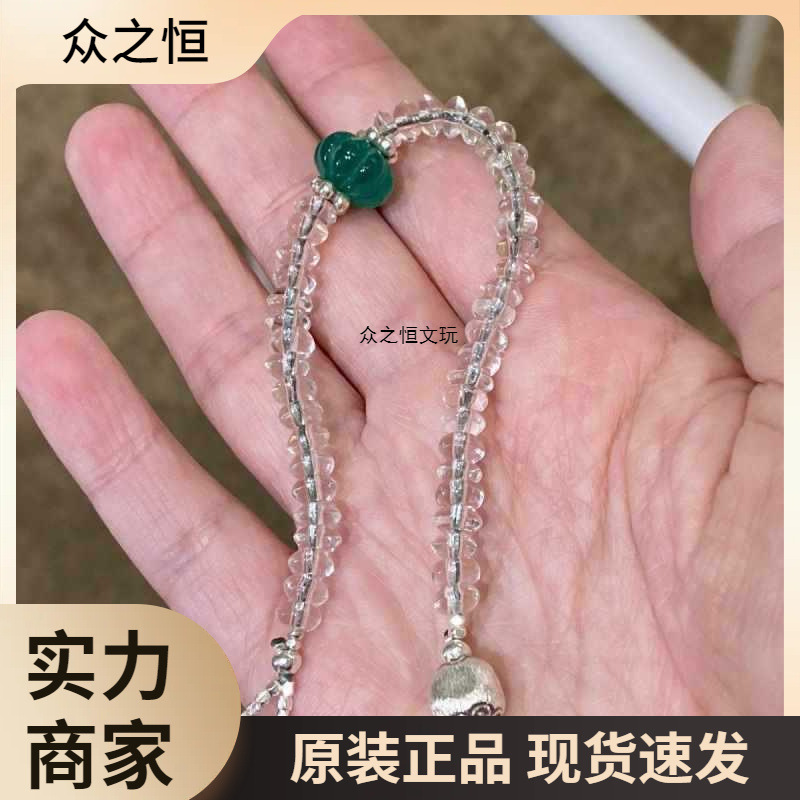 Guagua Laicai Natural White Crystal Spacer Bead Bracelet, Versatile and Versatile, Year of the Snake Bracelet for Men and Women