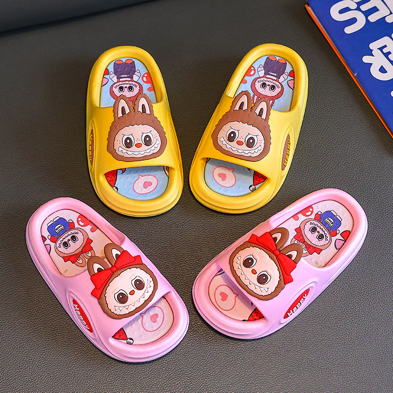 Летние мультяшные тапочки для детей нескользящие домашние тапочки для ванной