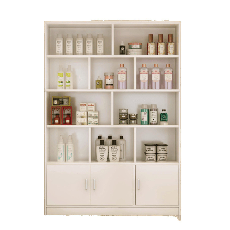 2025 Wabi-Sabi Style Artificial Board Modular Commercial Wine Cabinet and Cosmetics Display Rack for Restaurants and Nail Salons, Installation Provided