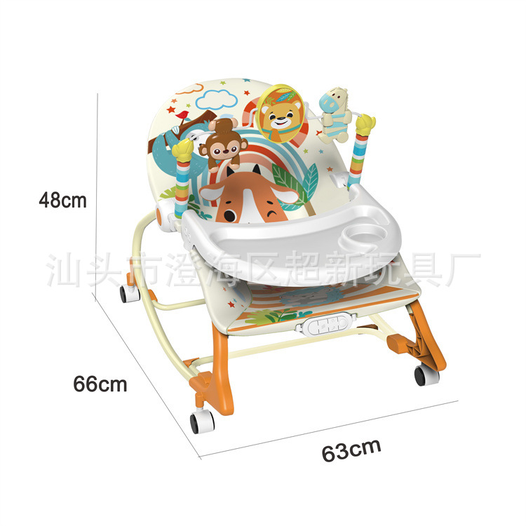 Cross-border foreign trade sliding baby dinner plate rocking chair 0-3 years old baby electric music comfort recliner to coax baby rocking chair