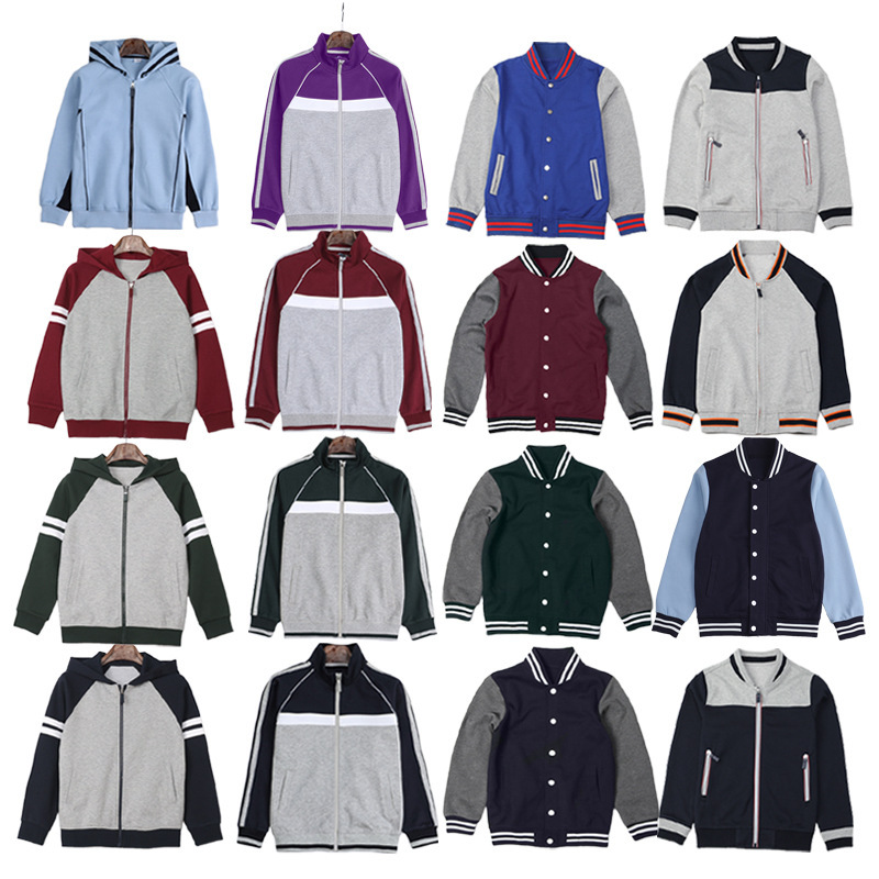 Спортивный костюм для детей, униформа для мальчиков и девочек, бейсбольная куртка, темно-зеленая, бордовая, темно-синяя, серая, весна и осень, униформа для начальной и средней школы