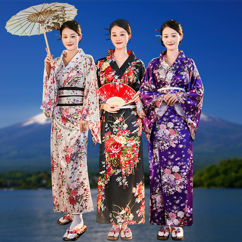 Japanese Traditional Women's Formal Yukata Anime Cosplay Photography Photo Suit Kimono Stage Performance Clothing