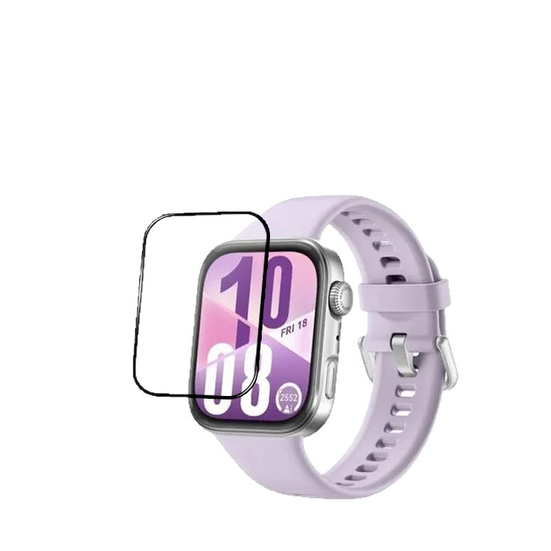 For Huawei watch Fit4 watch tempered glass film black circle screen printing ring HD composite material watch protective film