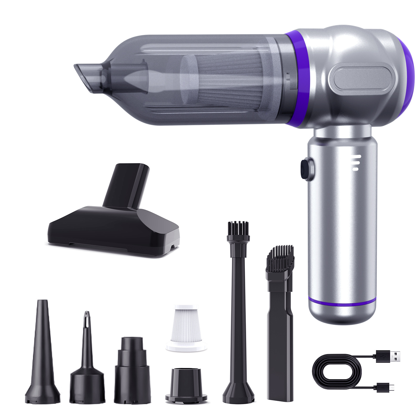 New Custom-Made Car-Mounted Four-In-One Brushless Vacuum Cleaner, Handheld, High Suction Power, High Power, Household Vacuum Cleaner with Strong Suction