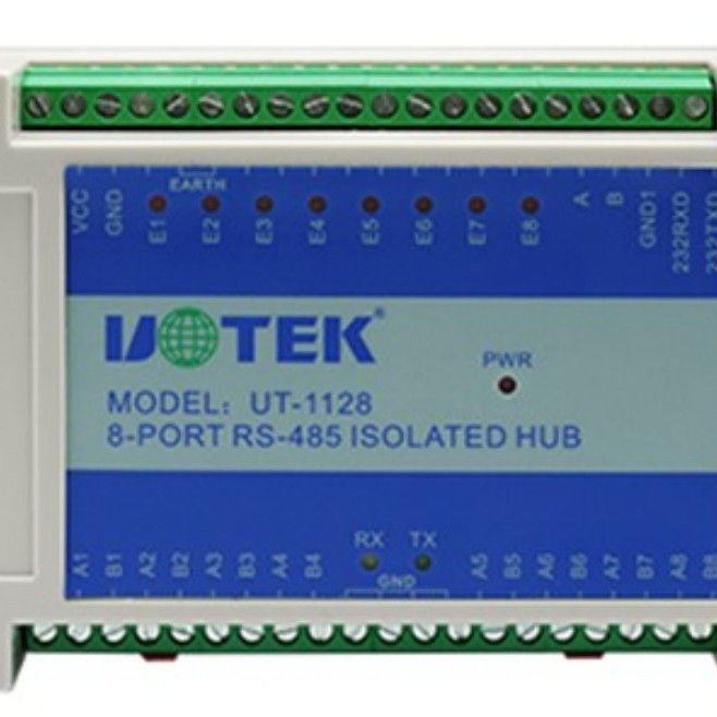 Yutai (UTEK) промышленный RS-232/RS-485 хаб на 8 портов UT-1128