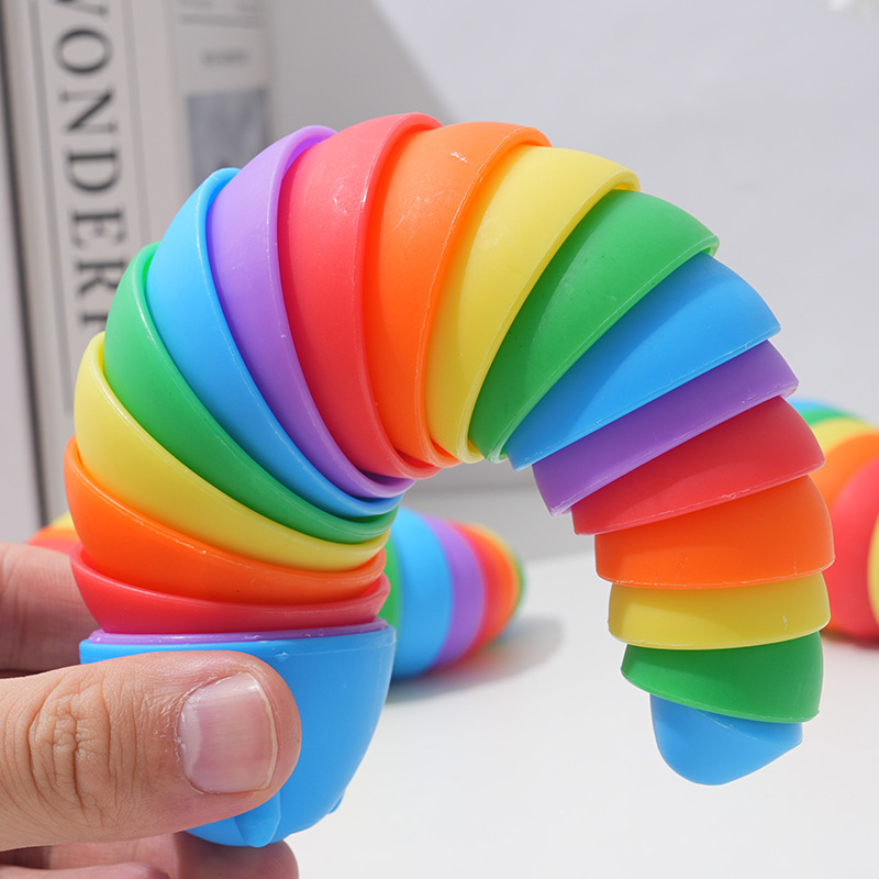 New Simulation Caterpillar Decompression Toy Rainbow Slug Educational Toy Desktop Snail Decompression Vent Artifact