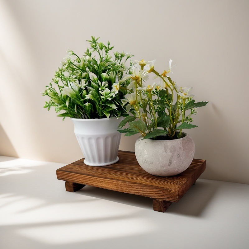 Solid Wood Tray Ornaments Wooden Household Storage Tray Pine Charcoal Burning Board Simple Desktop Decorative Tray