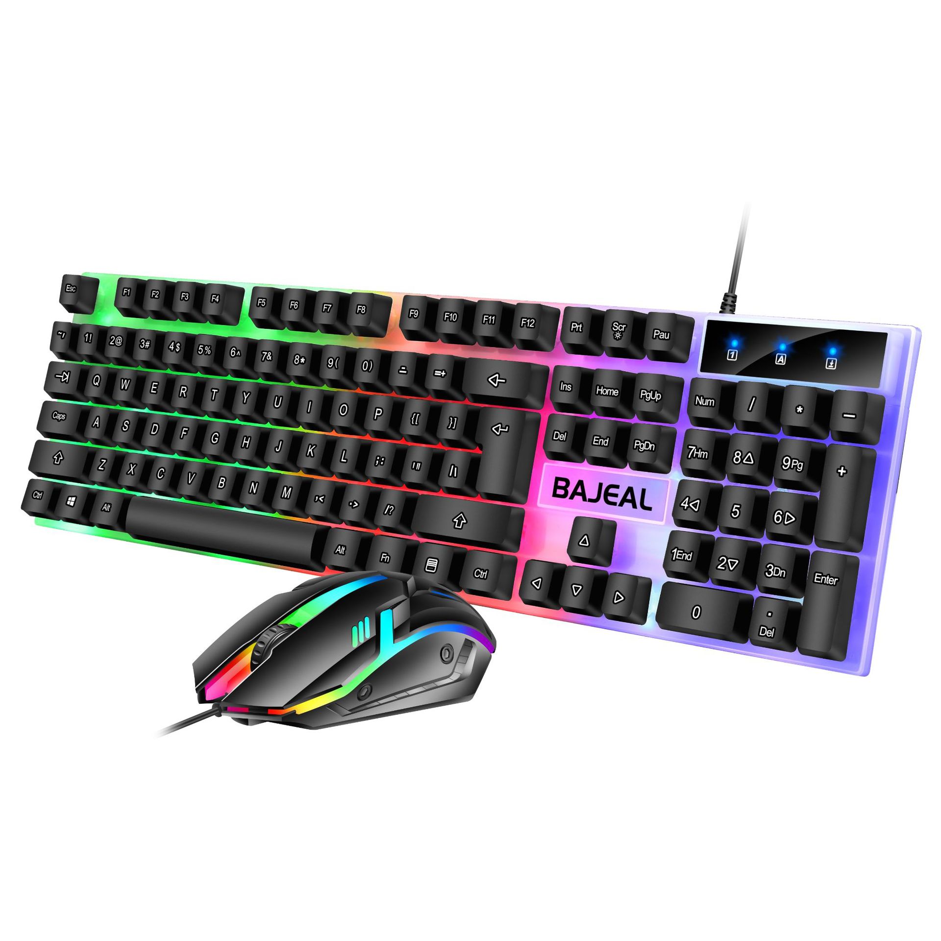 Cross-Border Manufacturer T350 Wired Keyboard and Mouse Set Game Office Key Slot Luminous Keyboard and Mouse Amazon Keyboard