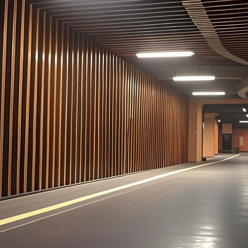 Aluminum square grid ceiling imitation wood grain ceiling shopping mall office gusset decorative aluminum square u profile aluminum square tube