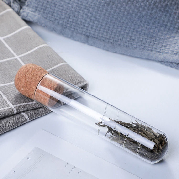 Glass test tube tea bag tube tea making artifact office tea set filter tea tea filter funnel tea tea leakage