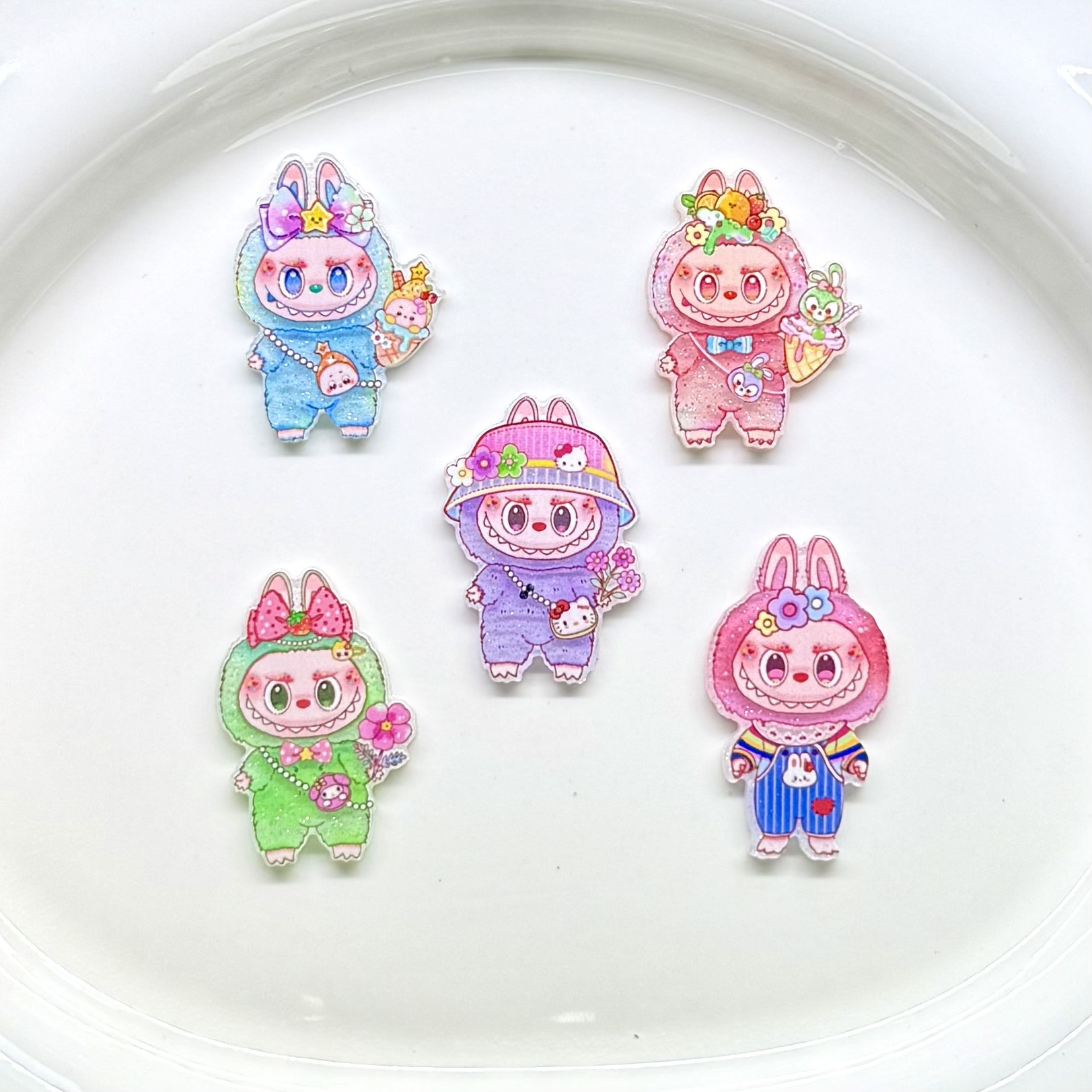 New Acrylic Cartoon Anime Cute Labubu Jewelry Accessories DIY Hairpin Brooch Badge Badge