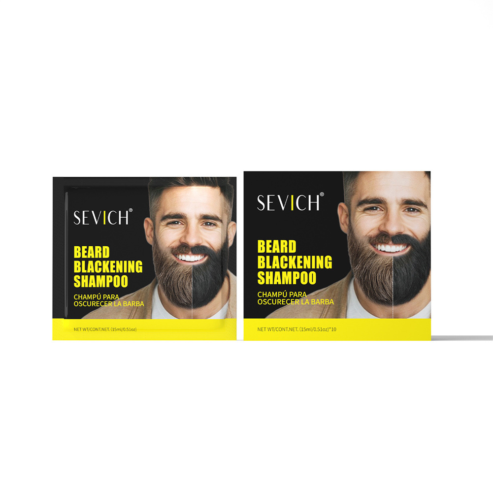sevich Foreign Trade Plant Beard Shampoo Cover White Hair Natural Black Beard Run Black Dew Shampoo Cross Border