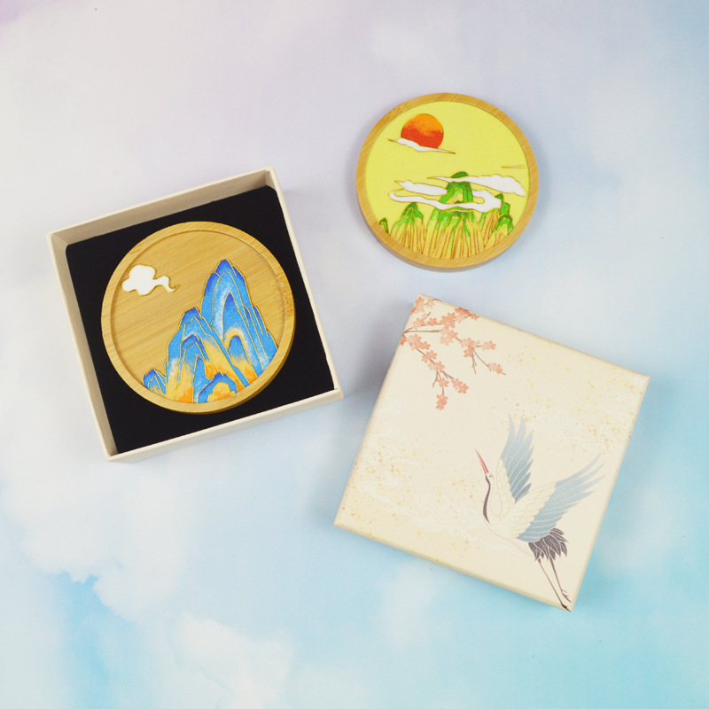 Christmas Intangible Cultural Heritage Cloisonné Painting Handmade DIY Material Kit Coaster Cloisonné Painting Beginner Warm-Up Activity Club