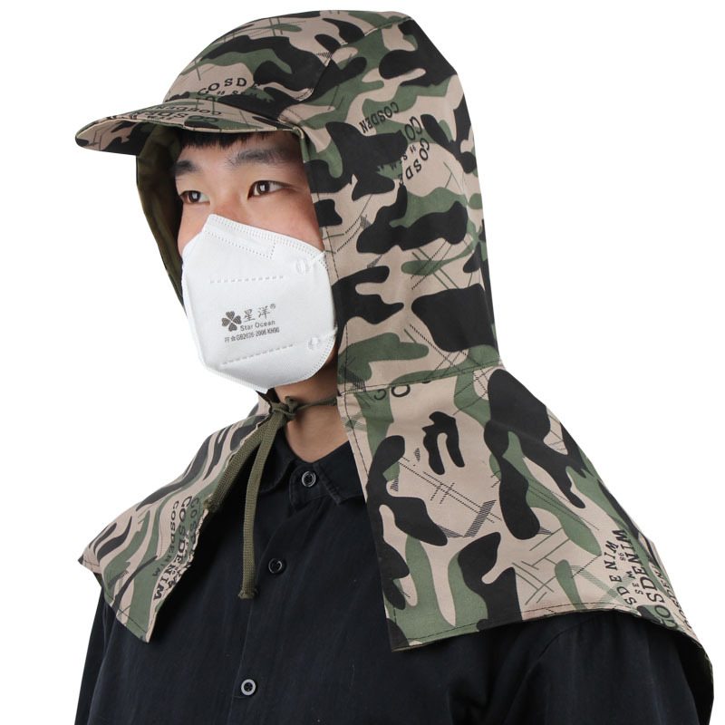 Wholesale Anti-Dust Breathable Anti-Powder Factory Loader Labor Protection Hood Work Cap Dust Cap Lace-Up Shawl Hat
