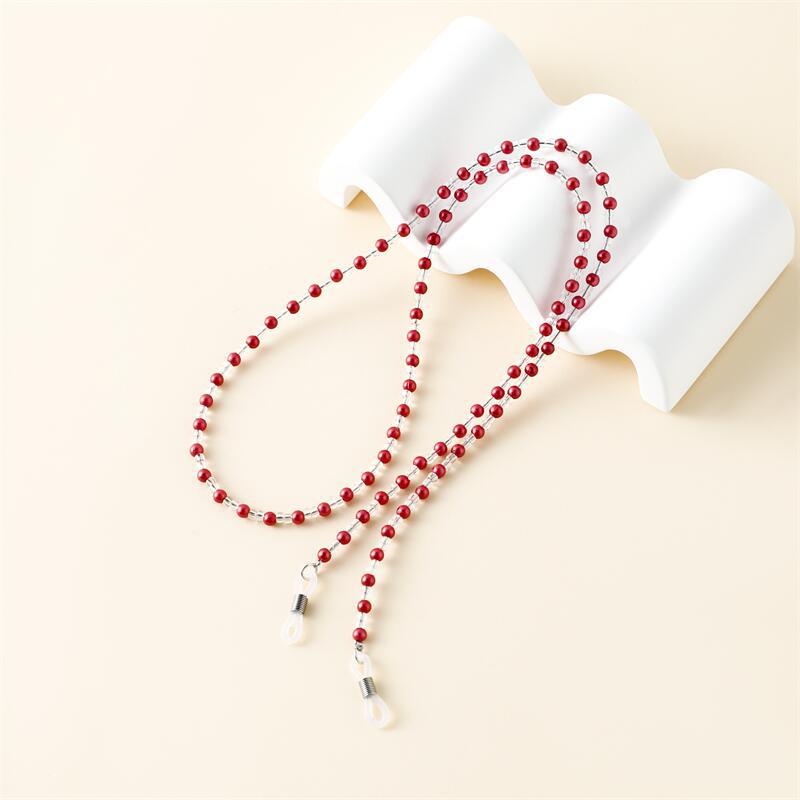 Factory spot Europe and the United States cross-border jewelry glasses chain high sense multi-color pearl glasses hanging neck glasses chain mouth