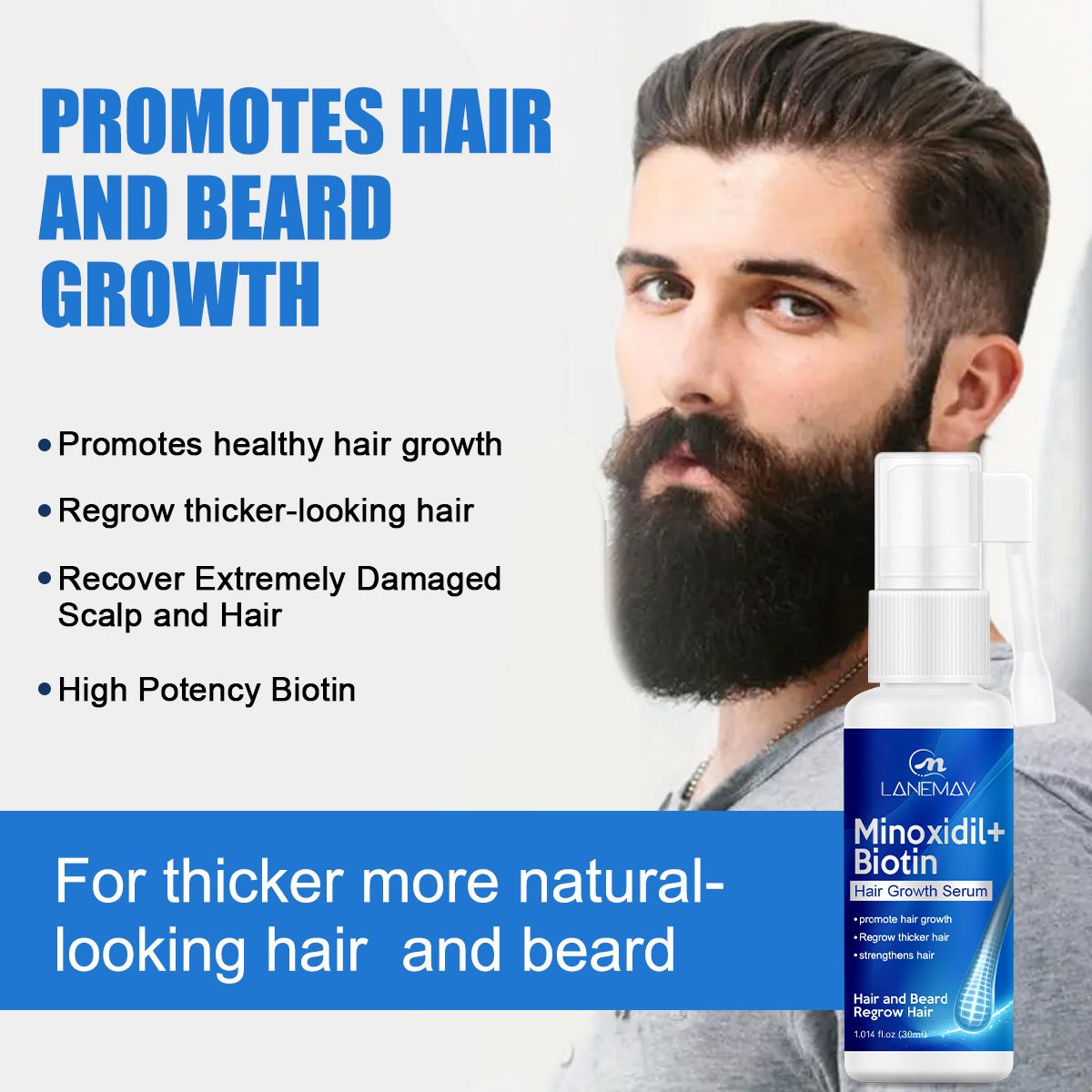 Cross-border Beard Growth Liquid Moisturizing Beard Growth Men's Beard Growth Care Liquid