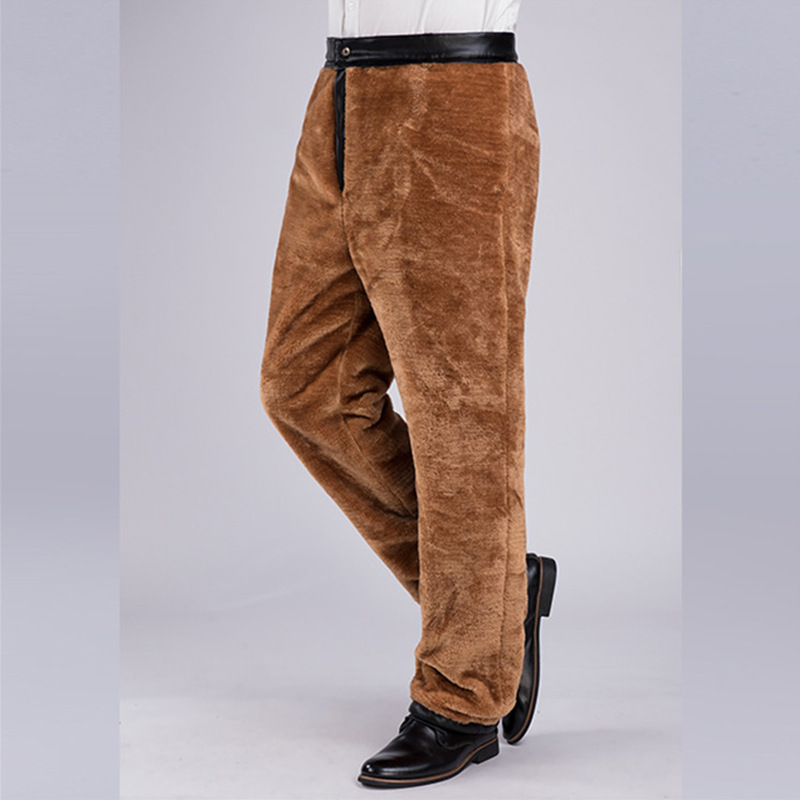 Leather Pants Men's Oil-proof and Moisture-proof Working Pants Fleece-lined Thickened Dirty-resistant Working Wear Men's Take-out Riding Motorcycle Spring Autumn Winter