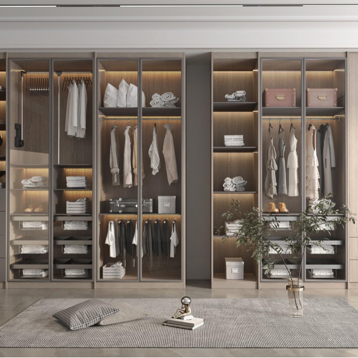 Whole House Custom Furniture Design Wardrobe Cabinet Bookcase Storage Wine Cabinet Bedroom Living Room Indoor Solid Wood Furniture